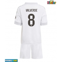 Real Madrid Federico Valverde #8 Heimtrikotsatz Kinder 2025-26 Kurzarm (+ Kurze Hosen)